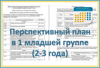 Перспективный план образовательной деятельности в первой младшей группе (2-3 года)