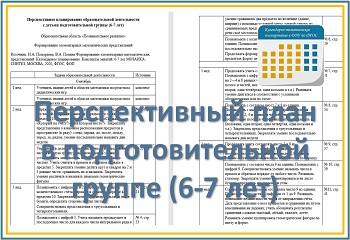 Перспективный план образовательной деятельности в подготовительной группе (6-7 лет)