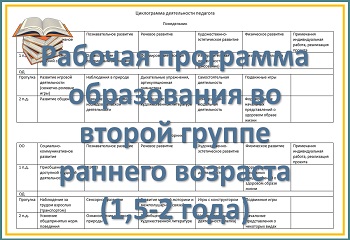 Рабочая программа образования детей 1,5-2 лет